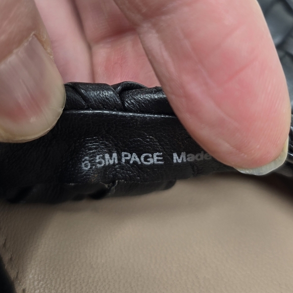 NWOT Sam Edelman Page Mule Woven Leather Almond Toe 6.5 Black - Picture 10 of 10